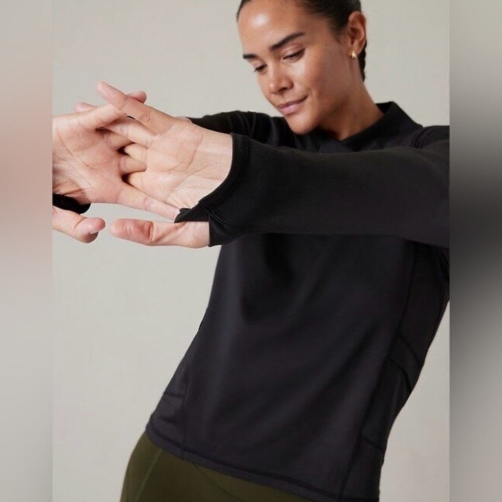 Athleta Black Women's Whistler Cross Neck Top EUC - Picture 7 of 14